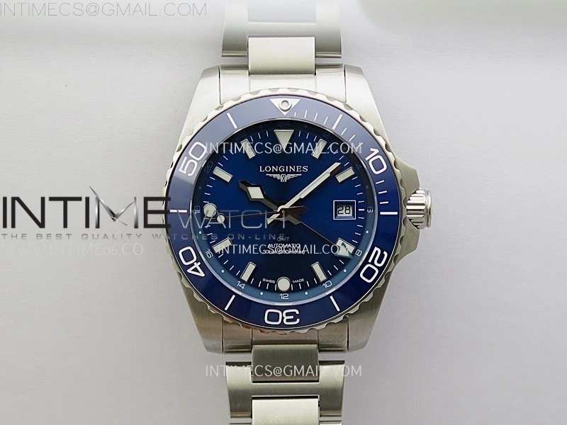 Hydroconquest L3.790.4 43mm SS Blue Ceramic Bezel ETC 1:1 Best Edition Blue Dial on SS Bracelet A2836